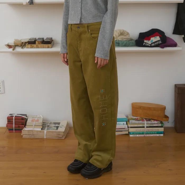 Home Corduroy Pants, Olive Green