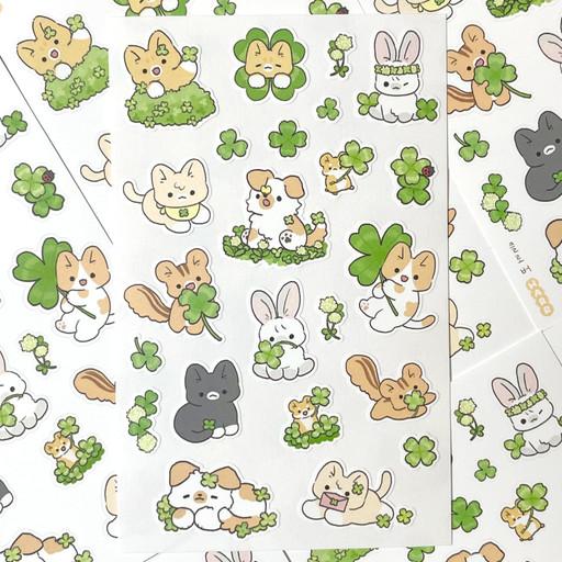 클로버 씰스티커