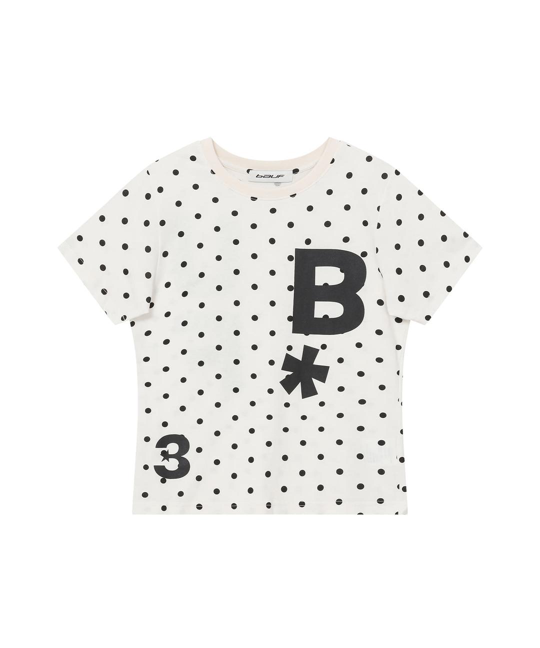 B logo 슬림핏 티셔츠 [도트 아이보리]