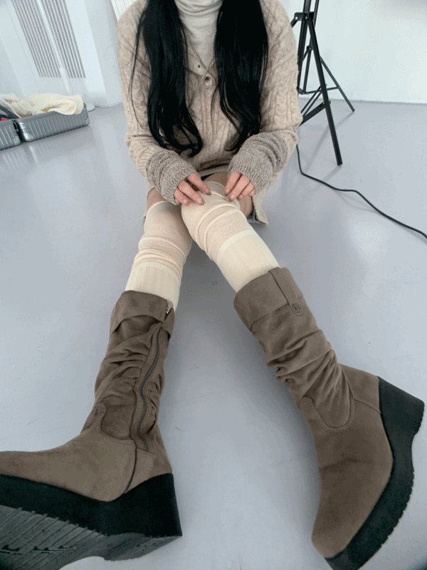 shirring vintage boots (2color)