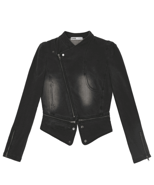 Span Denim Rider Jacket  / Charcoal