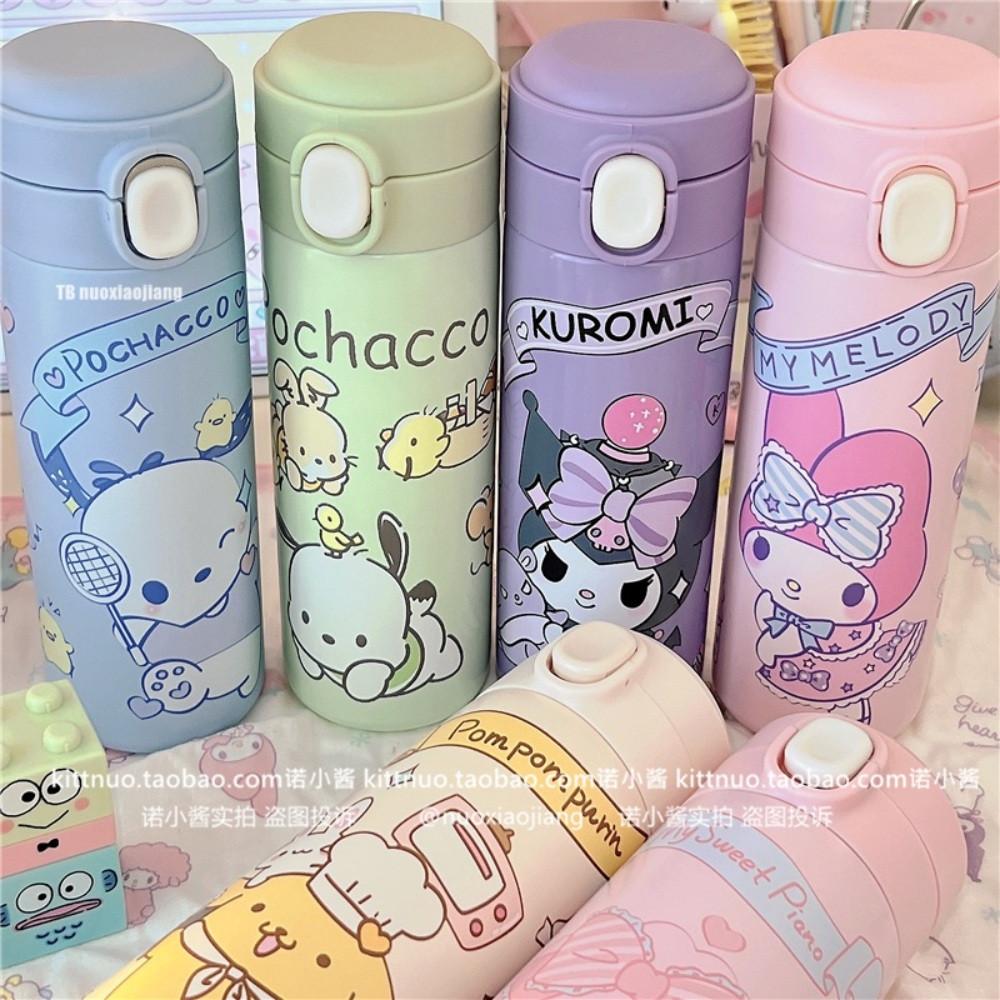 산리오 캐릭터 텀블러 400ml 원터치 물병 귀여운 포챠코 시나모롤 쿠로미 스테인리스 물병