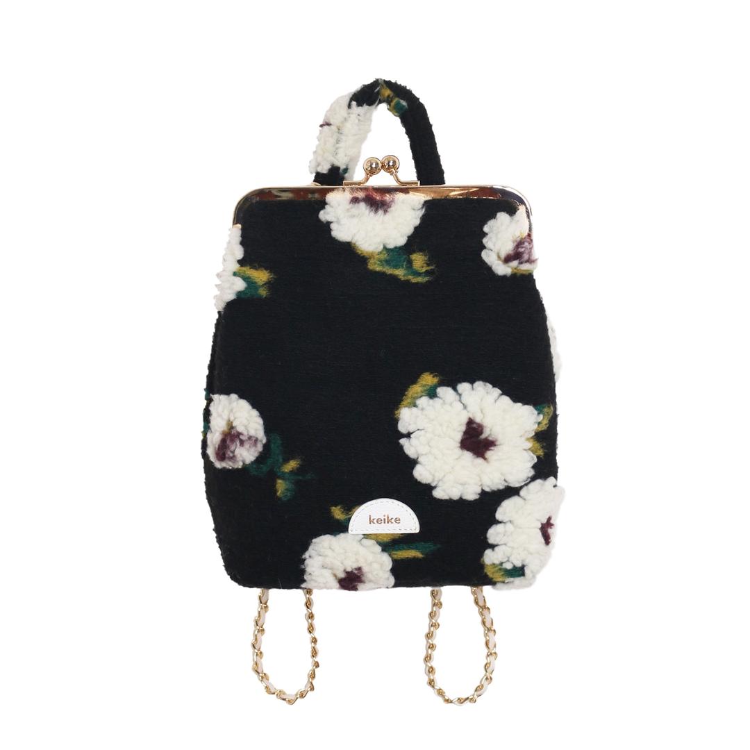 pound frame bag - black flower
