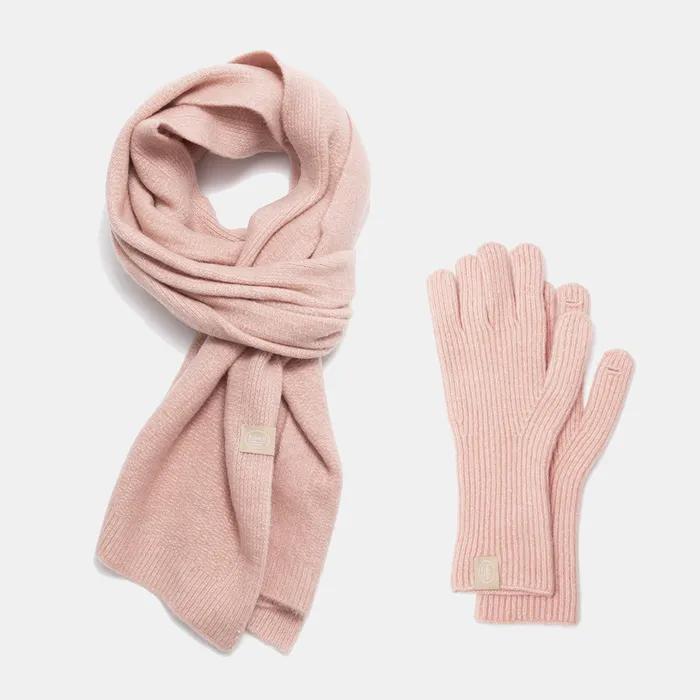 premium muffler gloves set (M024_pink)