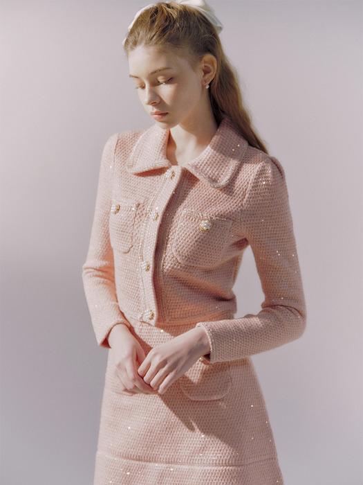 Delia tweed sequin knit cardigan (3colors)