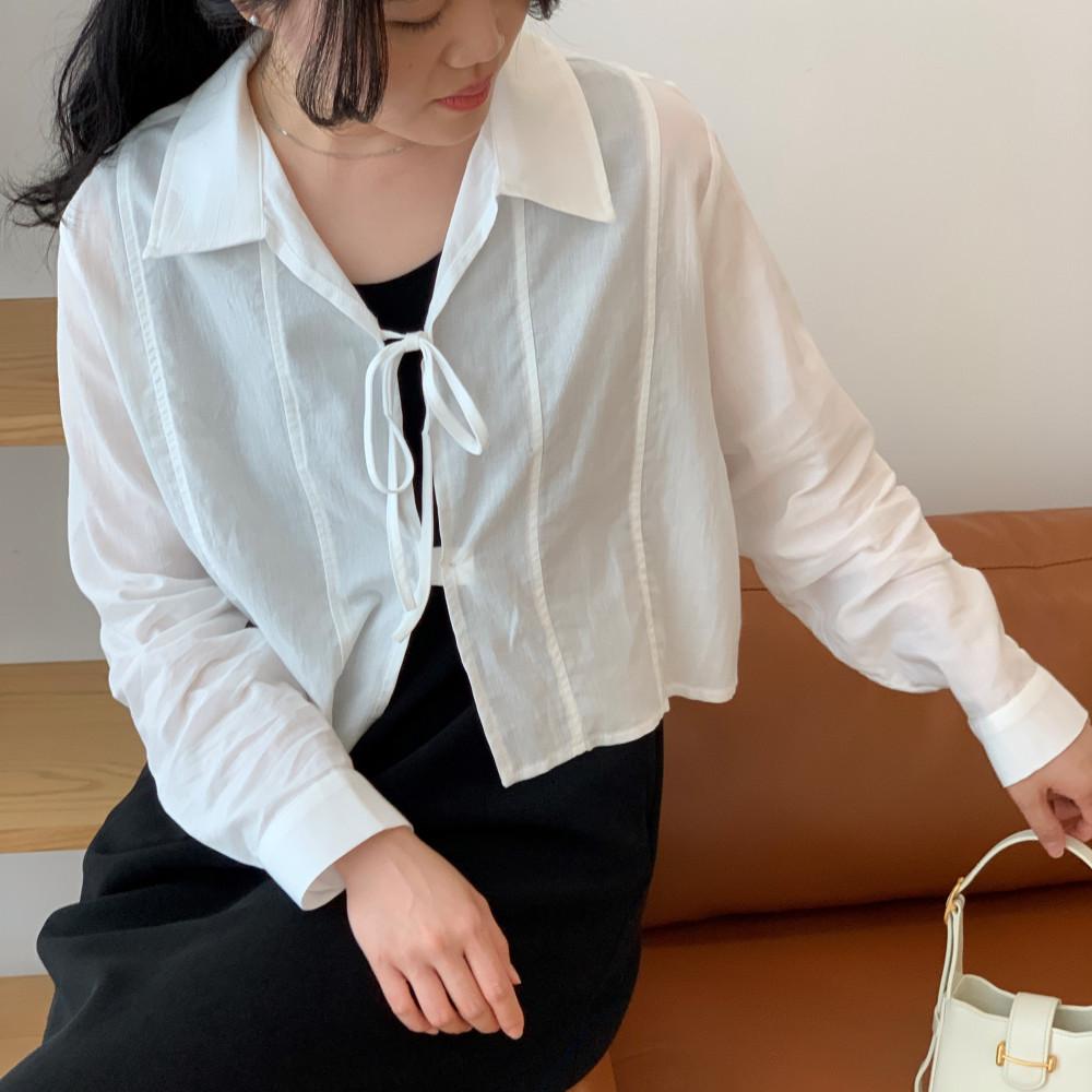 썸머 리본 셔츠 블라우스 (2 color)
