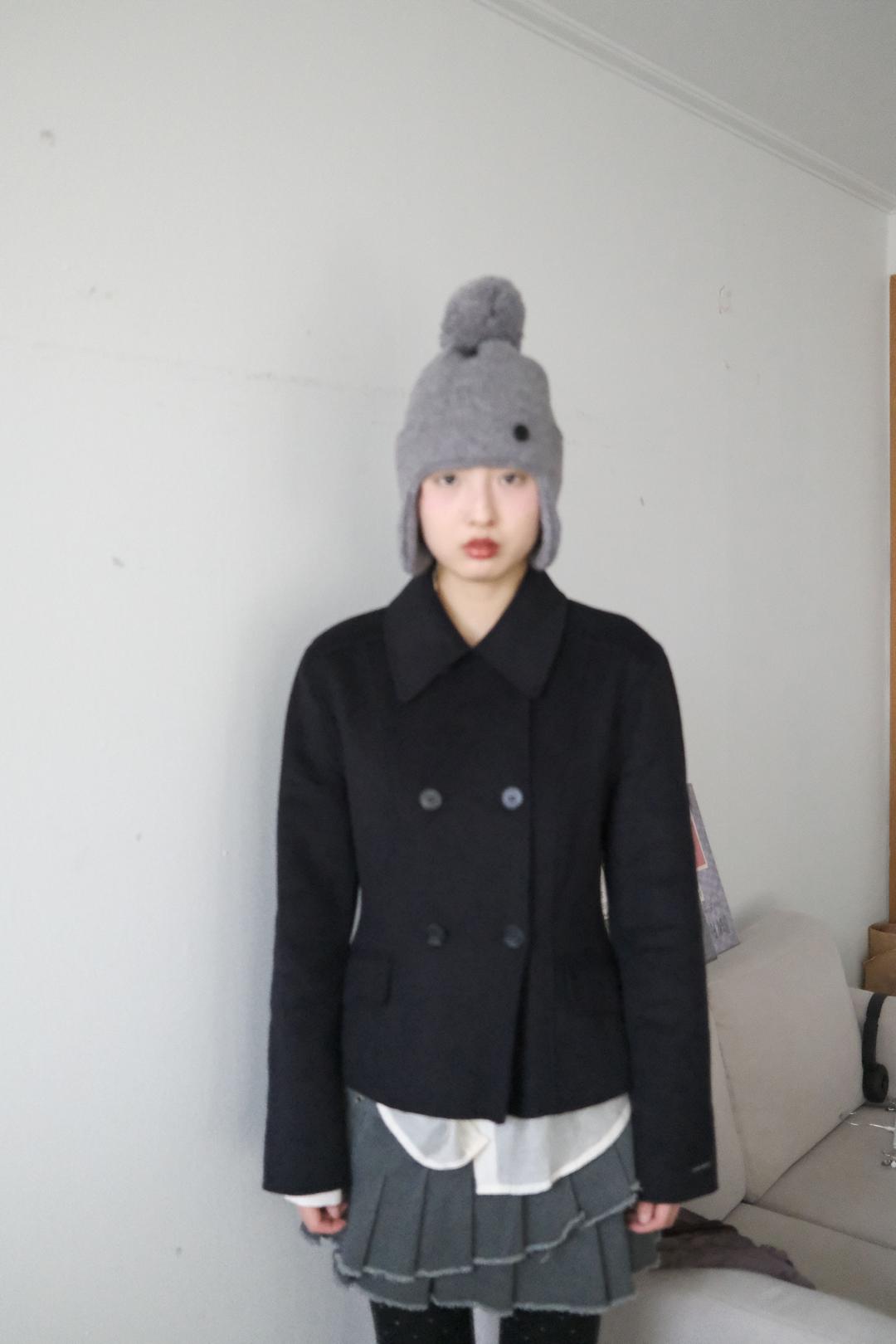 딥네이비 울 더블 자켓(핸드메이드)