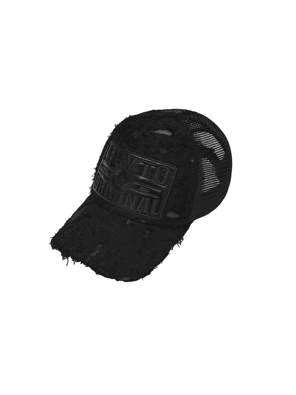 Lumiere Leather Patch Ball Cap_[Black]