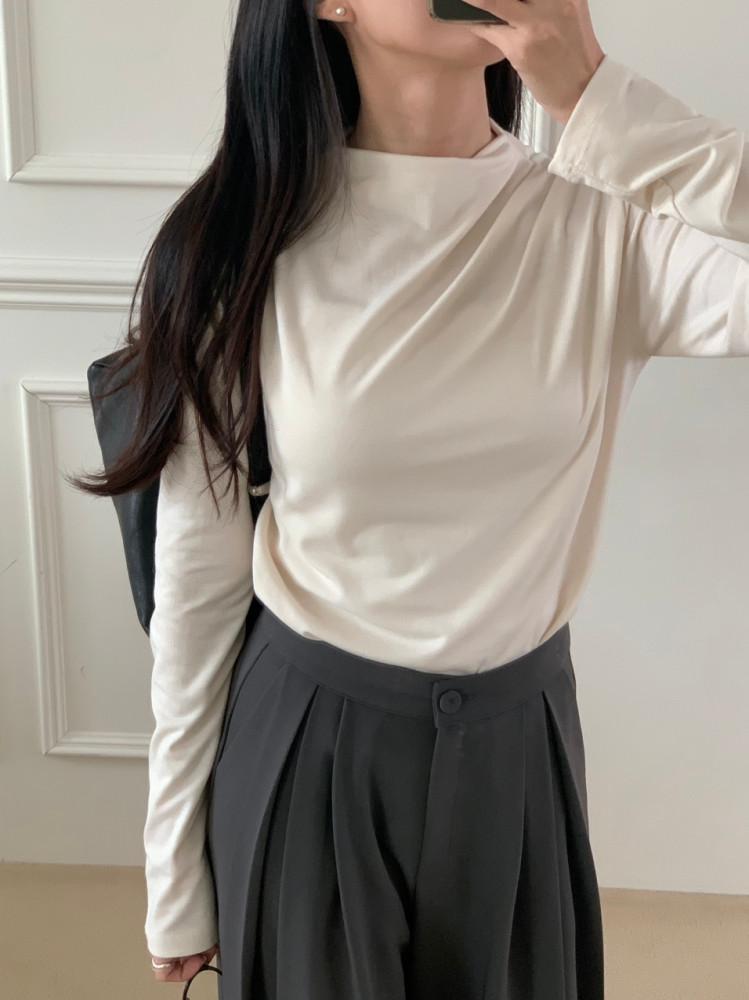 아더 목폴라 셔링 웜 겨울 기모 반폴라 이너 티셔츠