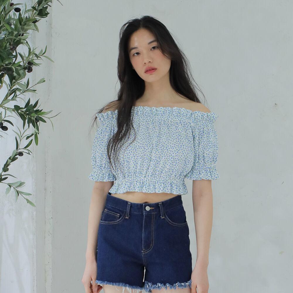 FLOWER OFF SHOULDER BLOUSE / WHITE