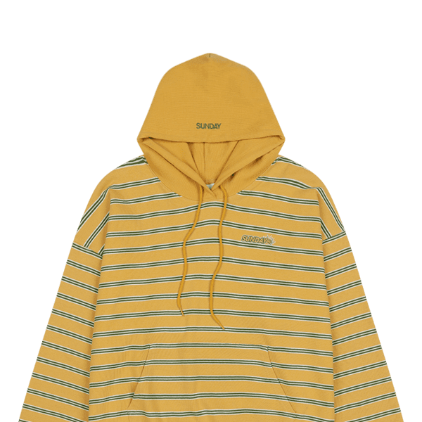 SUNDAY STRIPE HOODIE MUSTARD