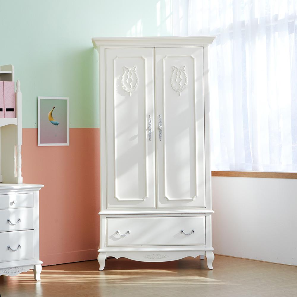 퀸앤 화이트 엔틱 원목 옷장