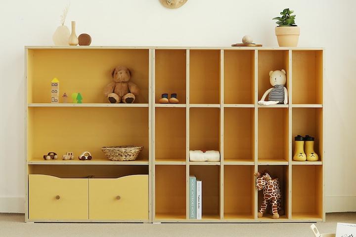 3단 전면 아기 책장 교구장 유아 어린이 책장  밤비그로브 주니810