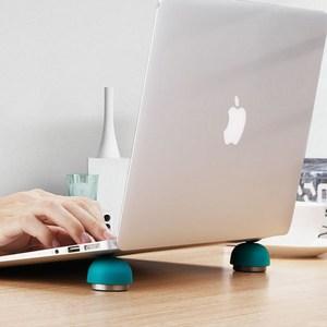 큐랑 휴대용 라운드 노트북 거치대, 블루