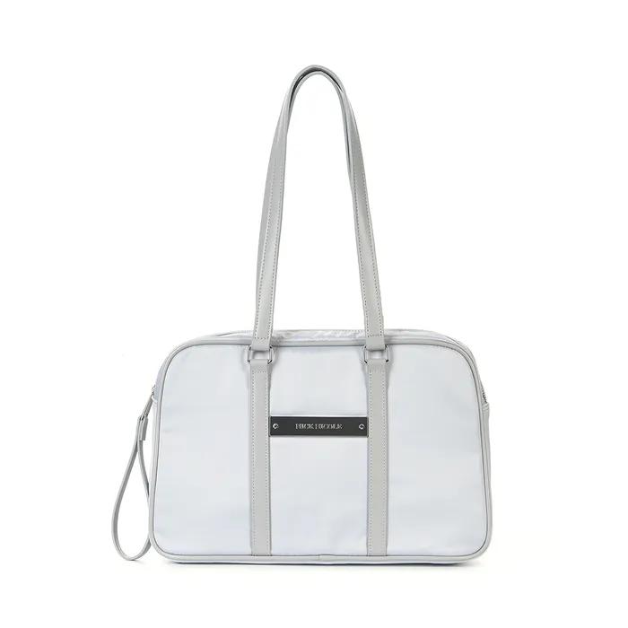 CRYSTAL NYLON COMBI BOSTON BAG_SILVER