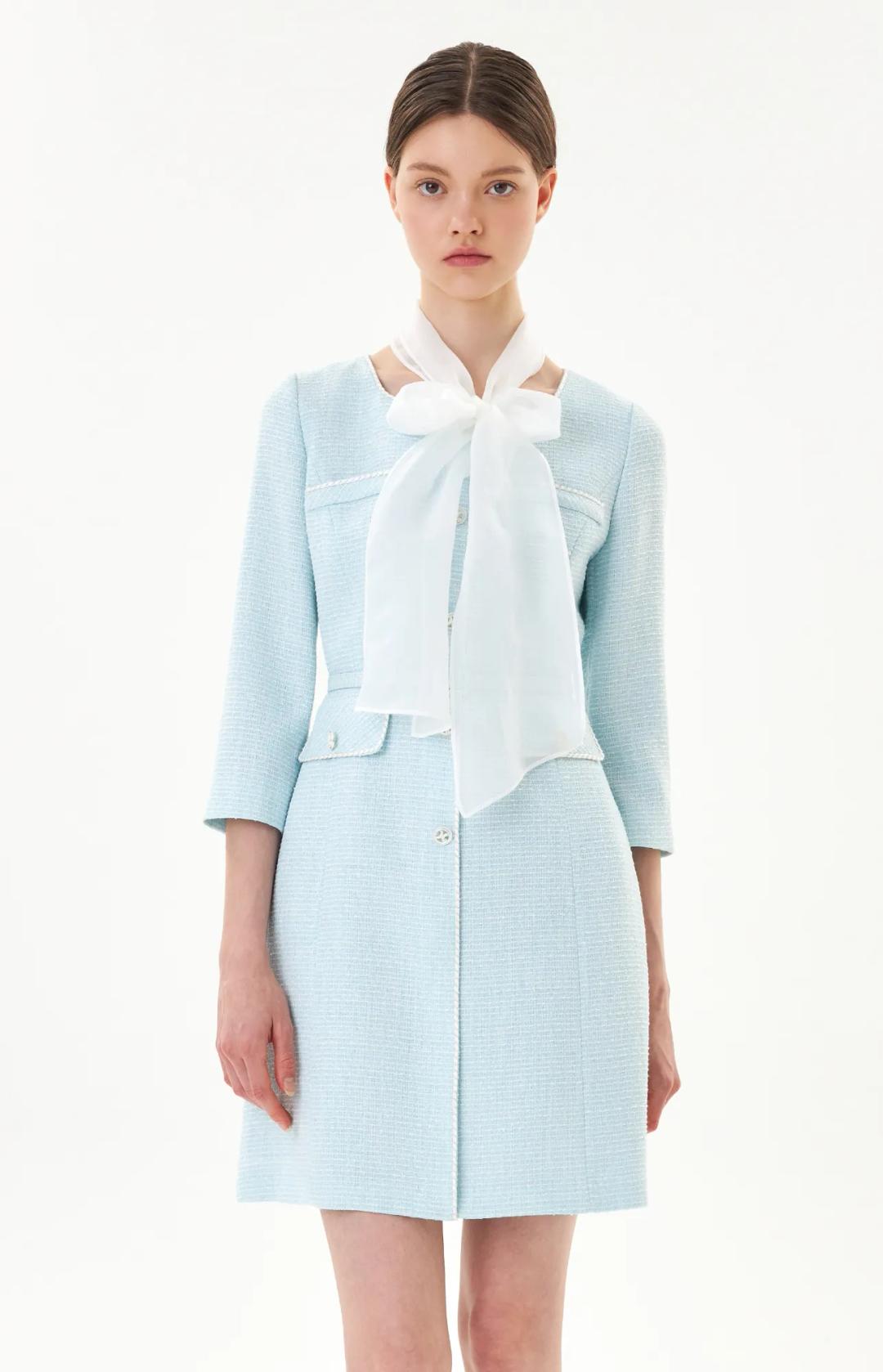 트위드 리본타이 원피스