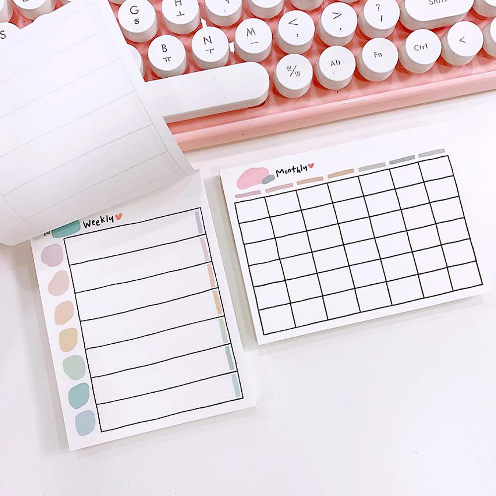 미니 먼슬리 위클리 떡메모지 떡메 (2종)