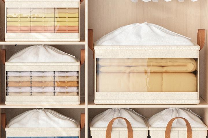 탄탄한 먼지차단 의류정리함 접이식 이불보관가능