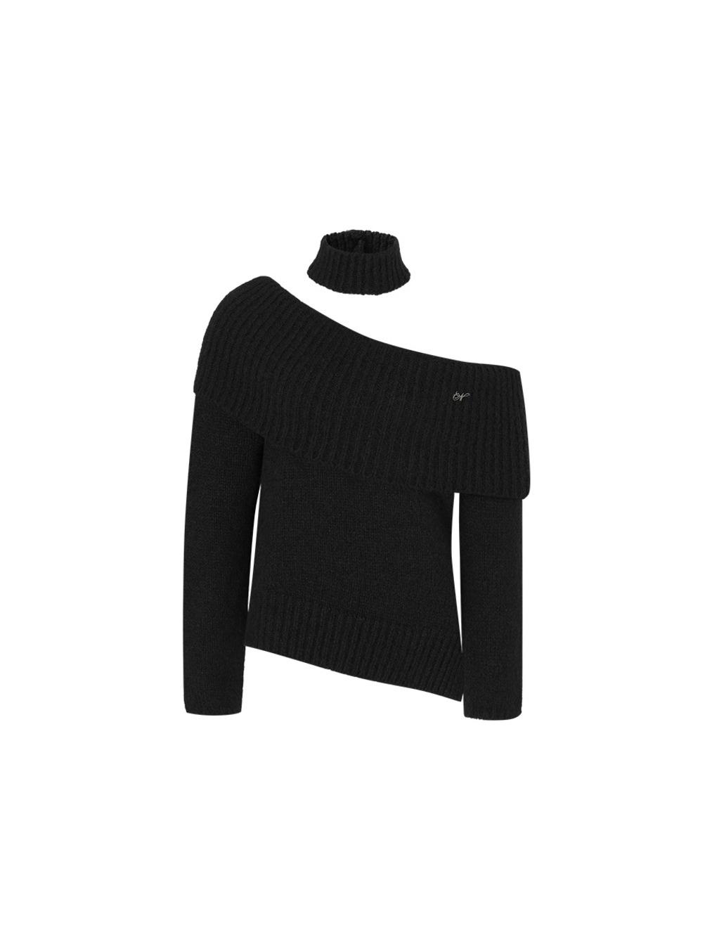 Muffler symbol knit set (Black)