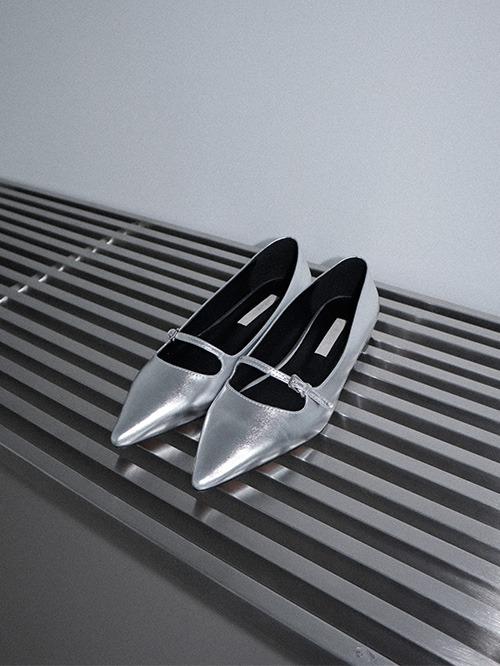 클라따 SHINE TOE FLAT SHOES, 2color