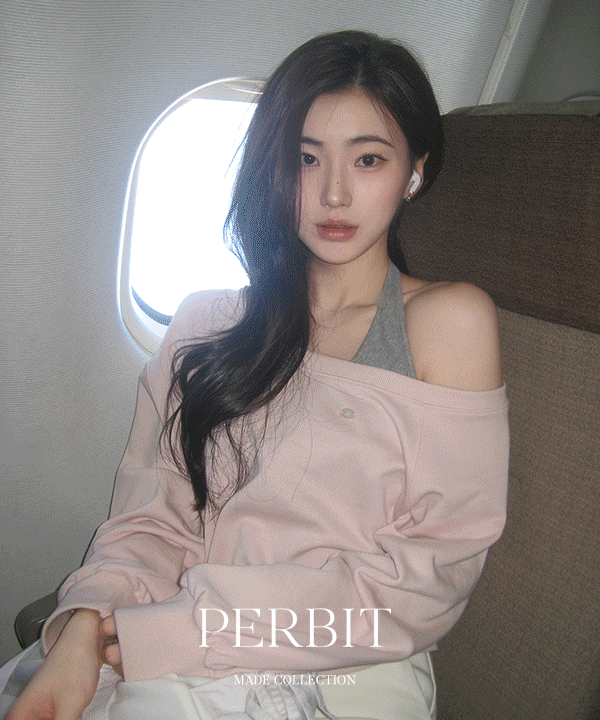 퍼빗 [꾸안꾸✈️][P.B MADE] 유즈알 여리 스완 오프숄더 맨투맨 - 3color