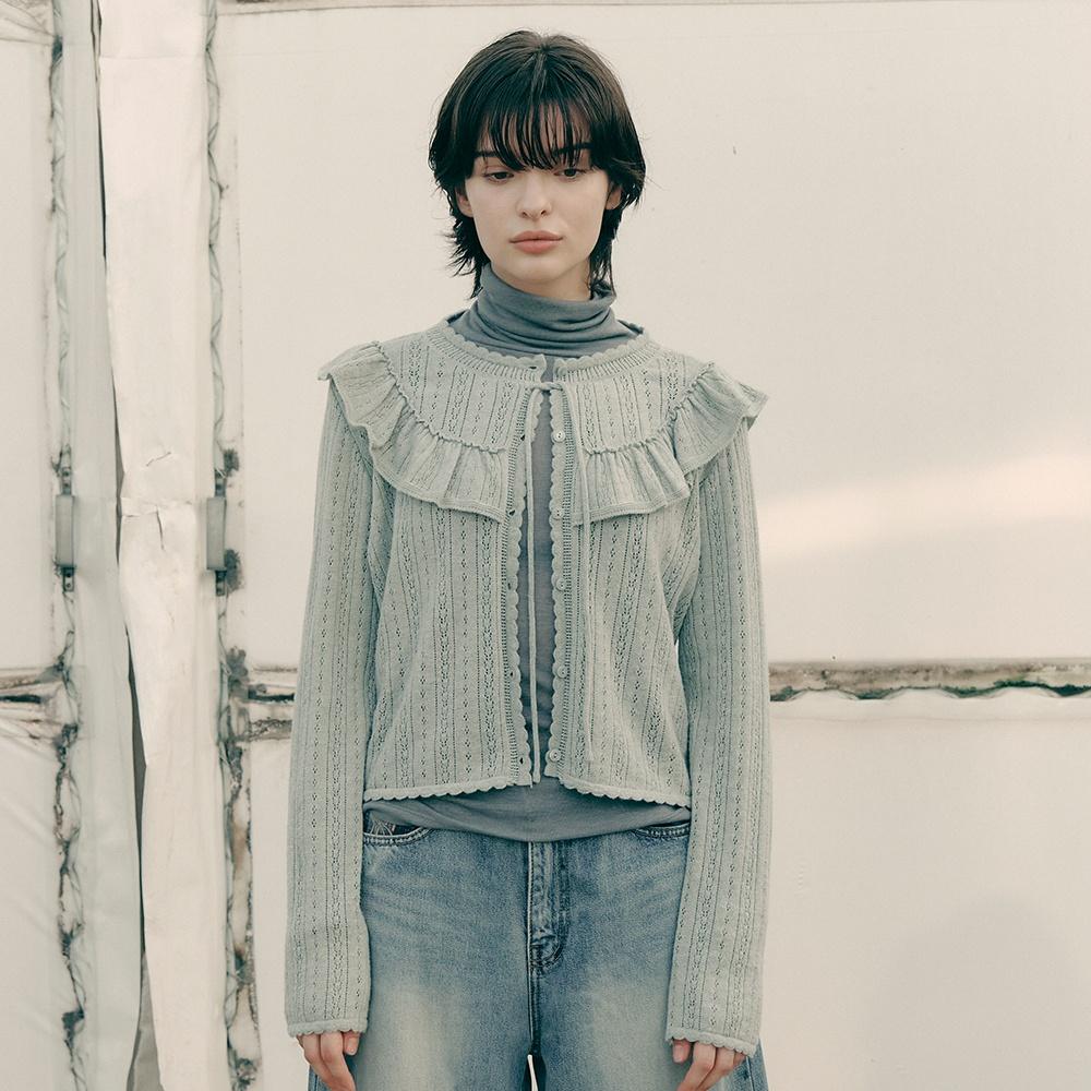 LACE FRILL CARDIGAN(MT)