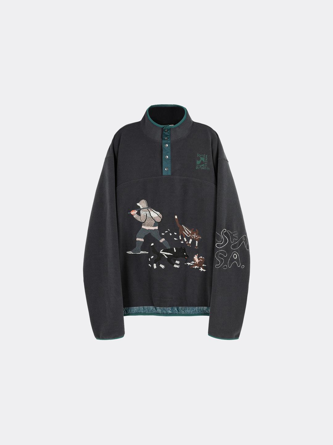 SOHC CLASSIC FLEECE ANORAK-CHARCOAL