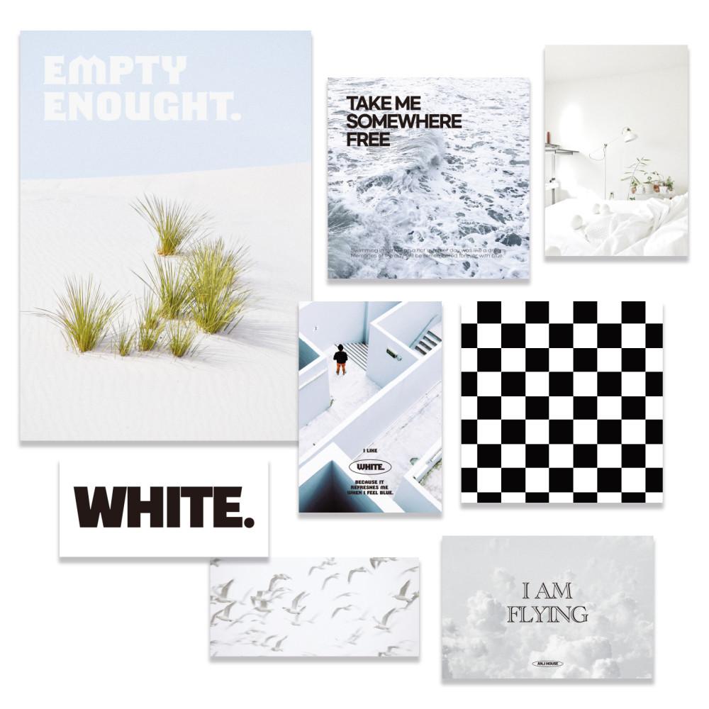 [8매세트] 화이트인테리어 화이트포스터 엽서세트