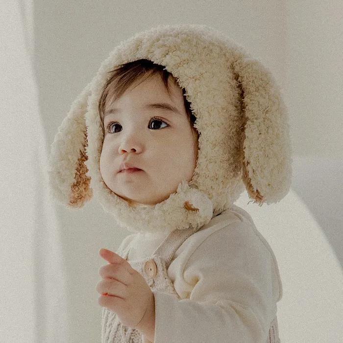 뉴 앙띠 퍼피 양털 아기 모자