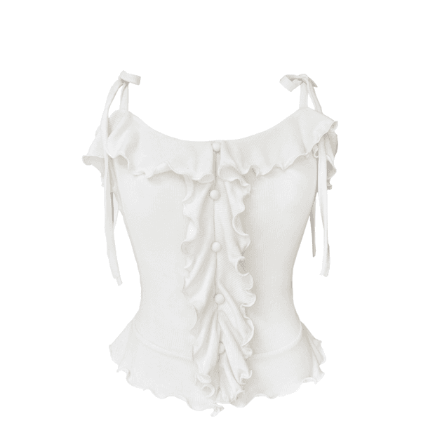 Petit frill ribbon sleeveless top