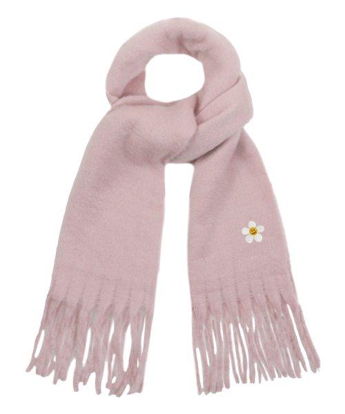 [BAG&ACC]플라워도트 자수 볼드 머플러_핑크