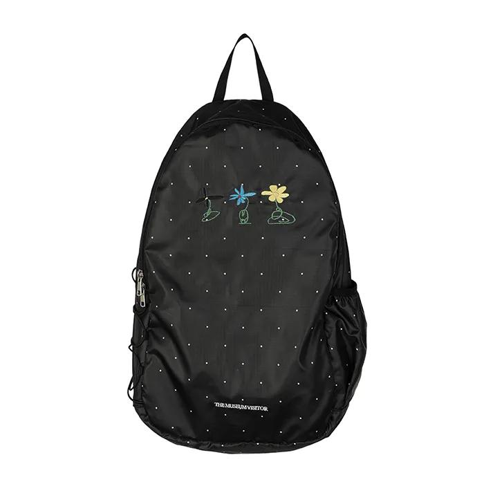 POLKA DOT SYMBOL EMBROIDERED BACKPACK (BLACK)