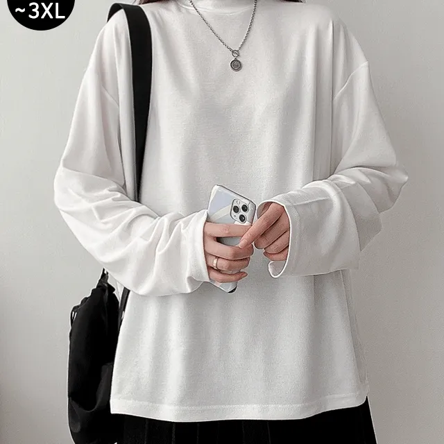 [통통제작] 3XL사이즈 박시핏 폴라티셔츠 (2color)