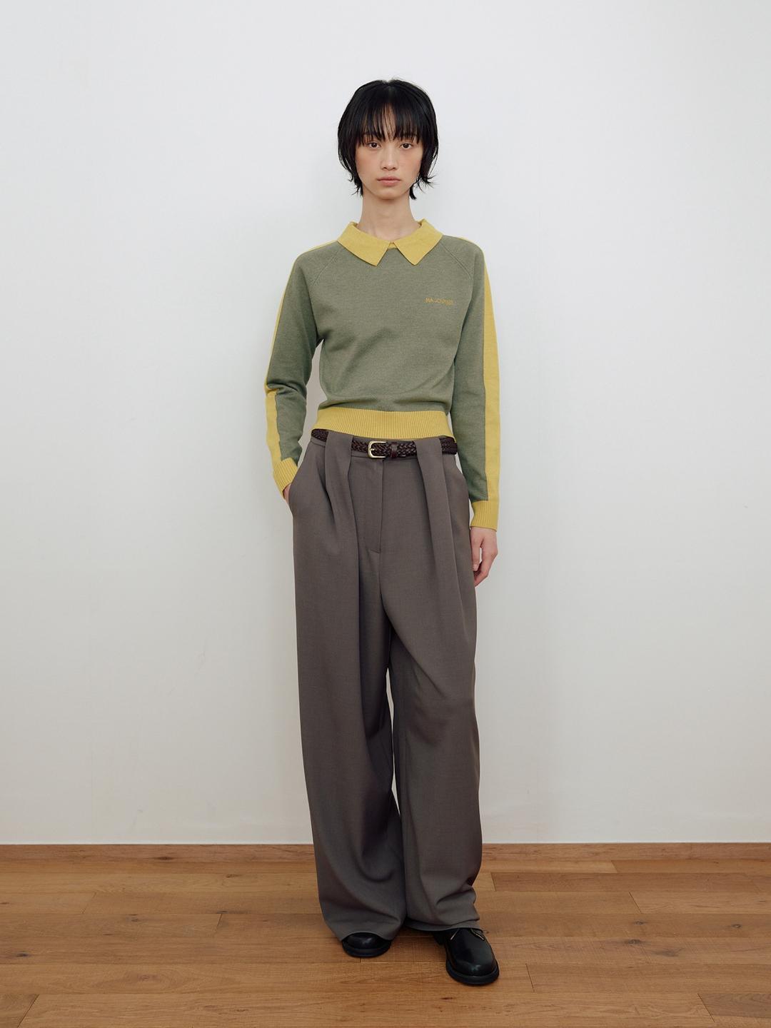 MINIMAL DOUBLE TUCK WIDE PANTS_KHAKI GREY