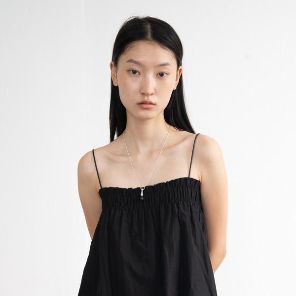 Balloon String Sleeveless Top (Black)