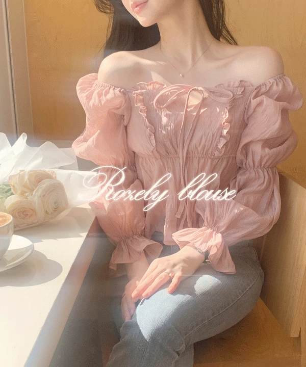 [벚꽃룩🌸/2way👼🏻] 로즐리 여리셔링 프릴 블라우스 - 3color