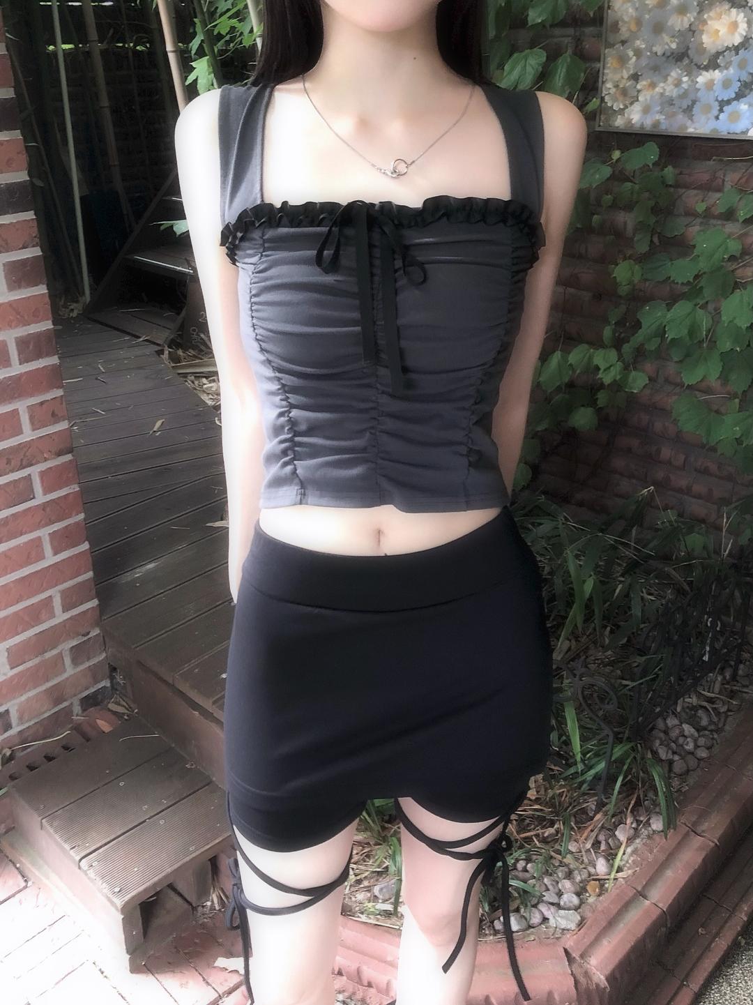 Ariel Shirring Ribbon Top(2 color)