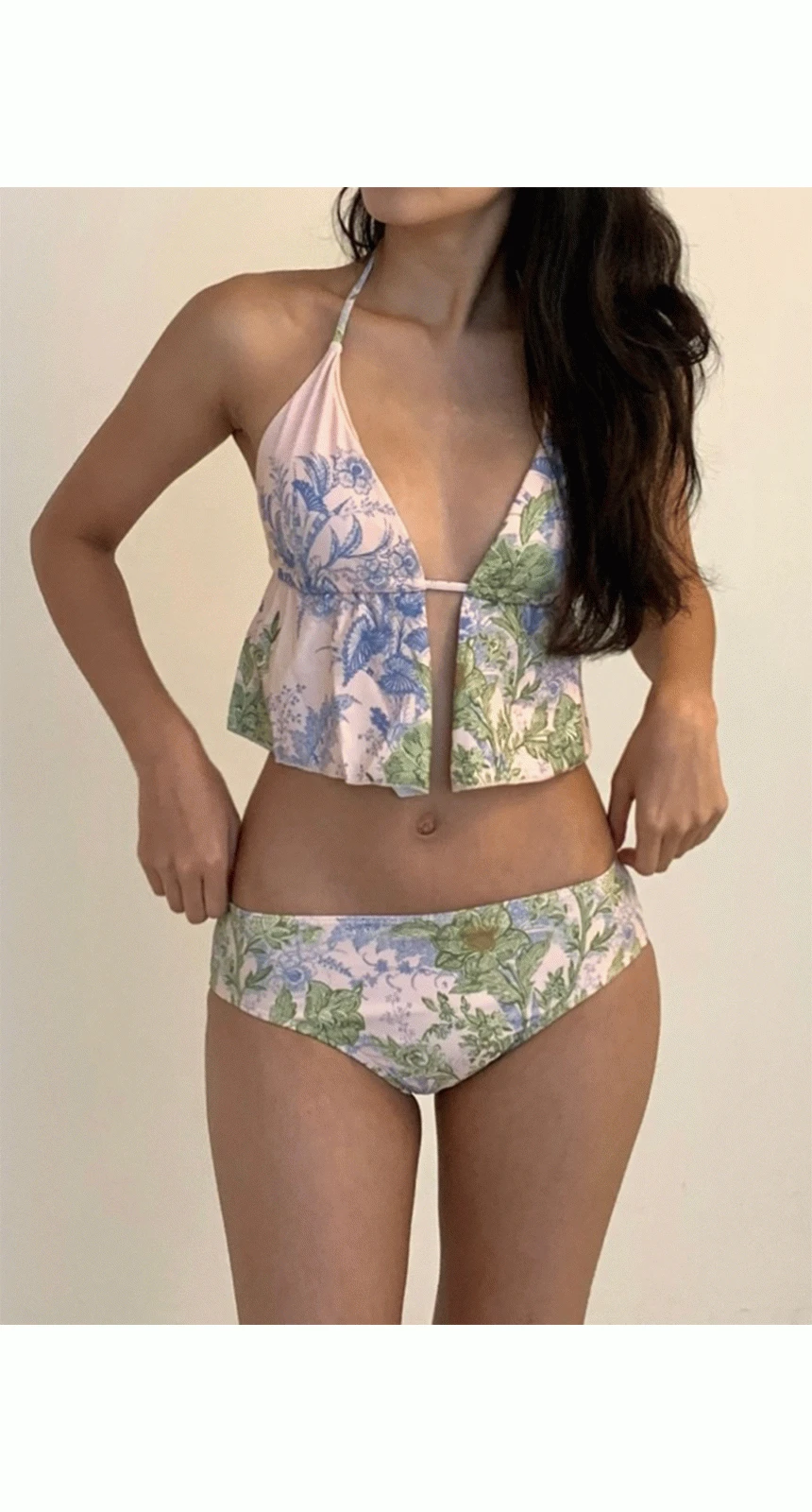 Blue Rose Tiered Bikini-블루로즈 티어드 비키니