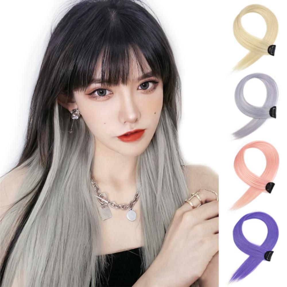 포인트 헤어 브릿지 옴브레 붙임머리 똑딱이 컬러 피스 셀프 부분 가발 스트레이트 웨이브