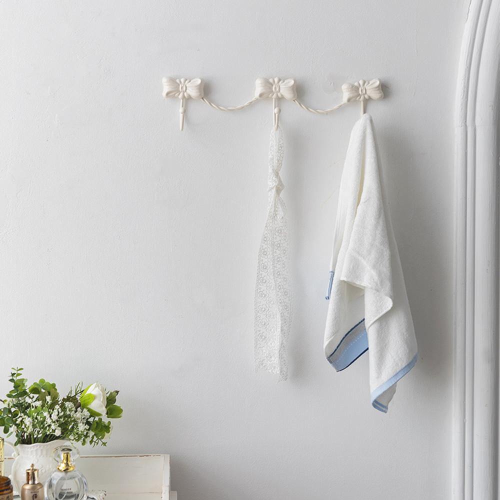 빈티지 프렌치 리본 벽후크 벽걸이 훅 수건 소품 옷 걸이 고리