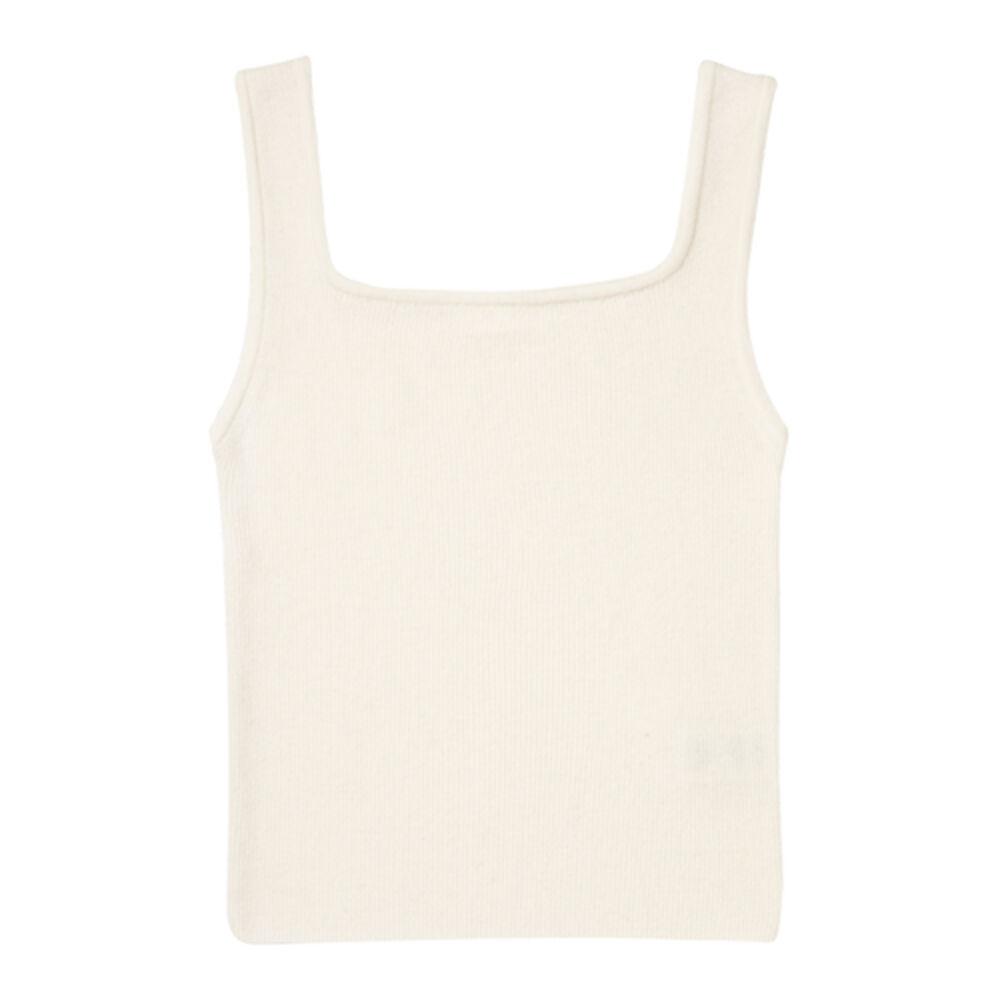 CASHMERE SQARE SLEEVELESS IVORY