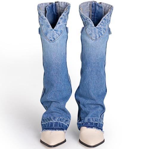 LEKIM DENIM LEG WARMER (MID BLUE)