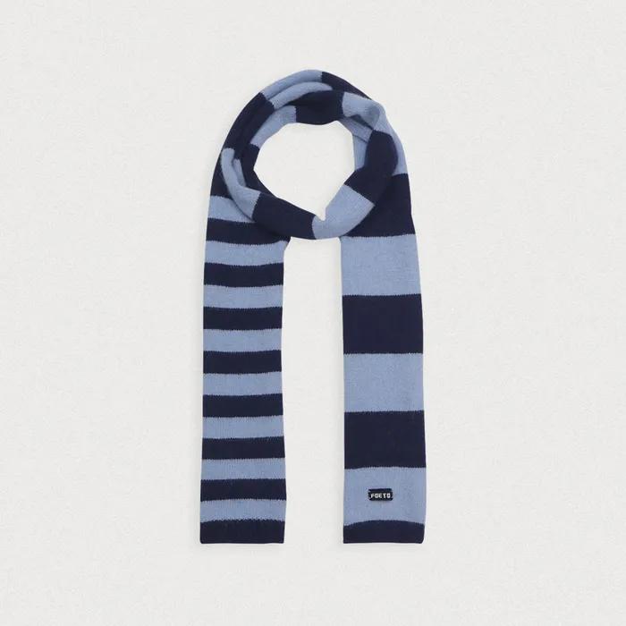 Stripe unbalance rolling muffler - navy blue