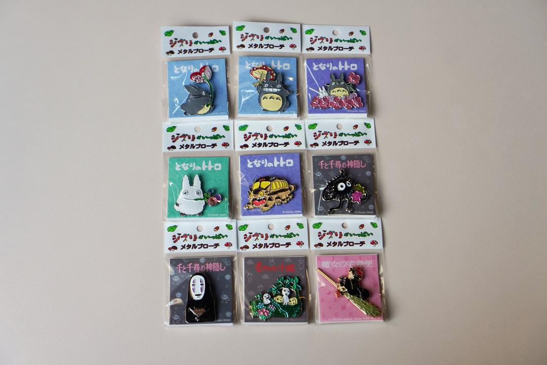 일본 지브리 브로치 뱃지 - 토토로 고양이버스 마녀배달부 가오나시 쿠로스케 코다마 굿즈