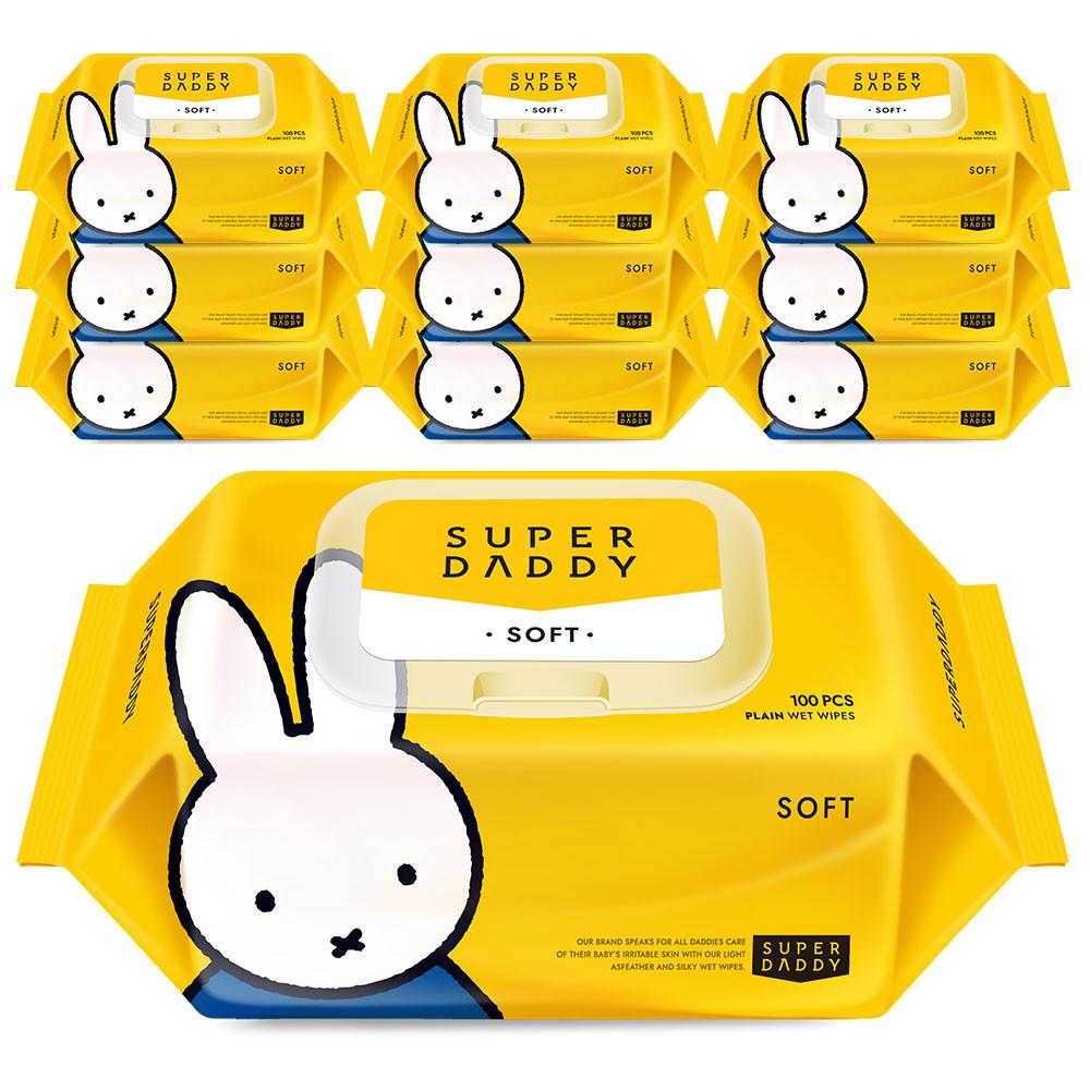 슈퍼대디 소프트 캡형 100매 10팩 저자극 아기물티슈