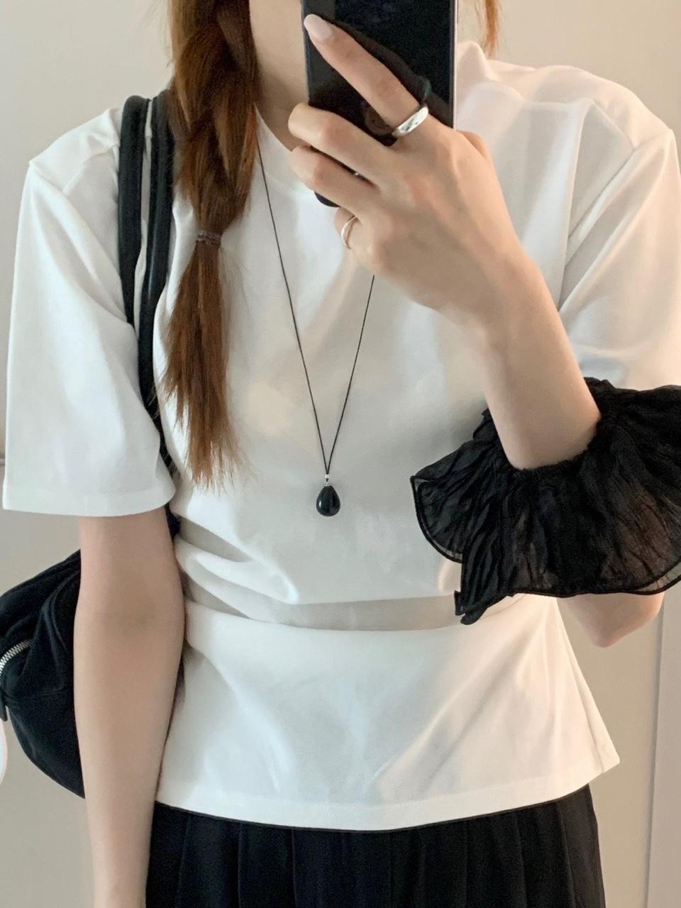 버터프레즐마켓 실버925 블랙 물방울 롱 목걸이 70cm 1color