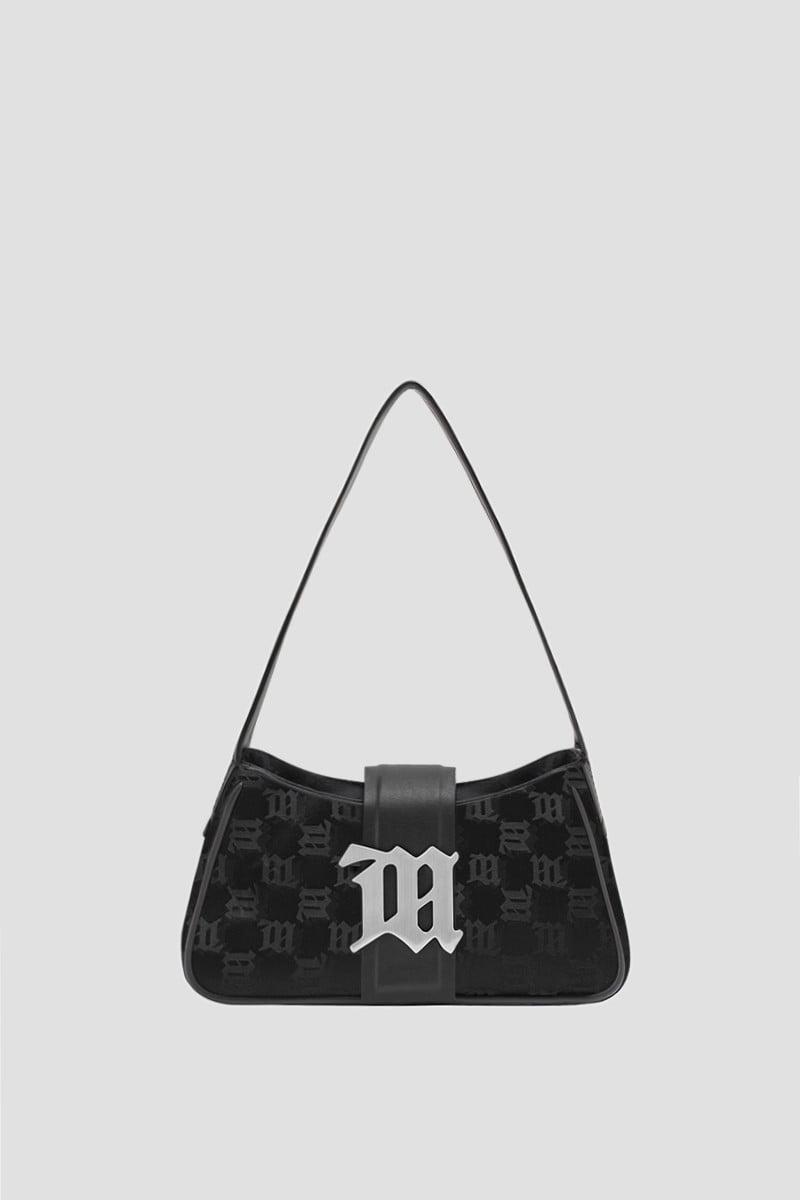 Nylon Monogram Shoulder Bag Mini Black