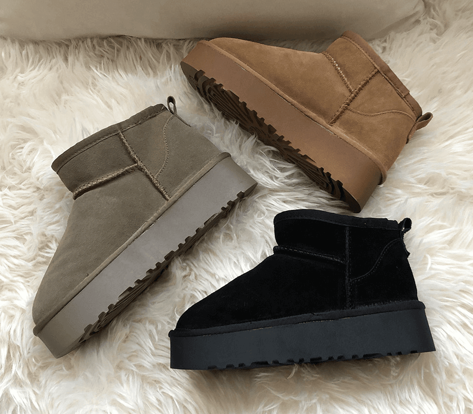 천연가죽 키높이 통굽 어그부츠