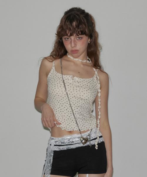 Floral Scarf Sleeveless Ivory