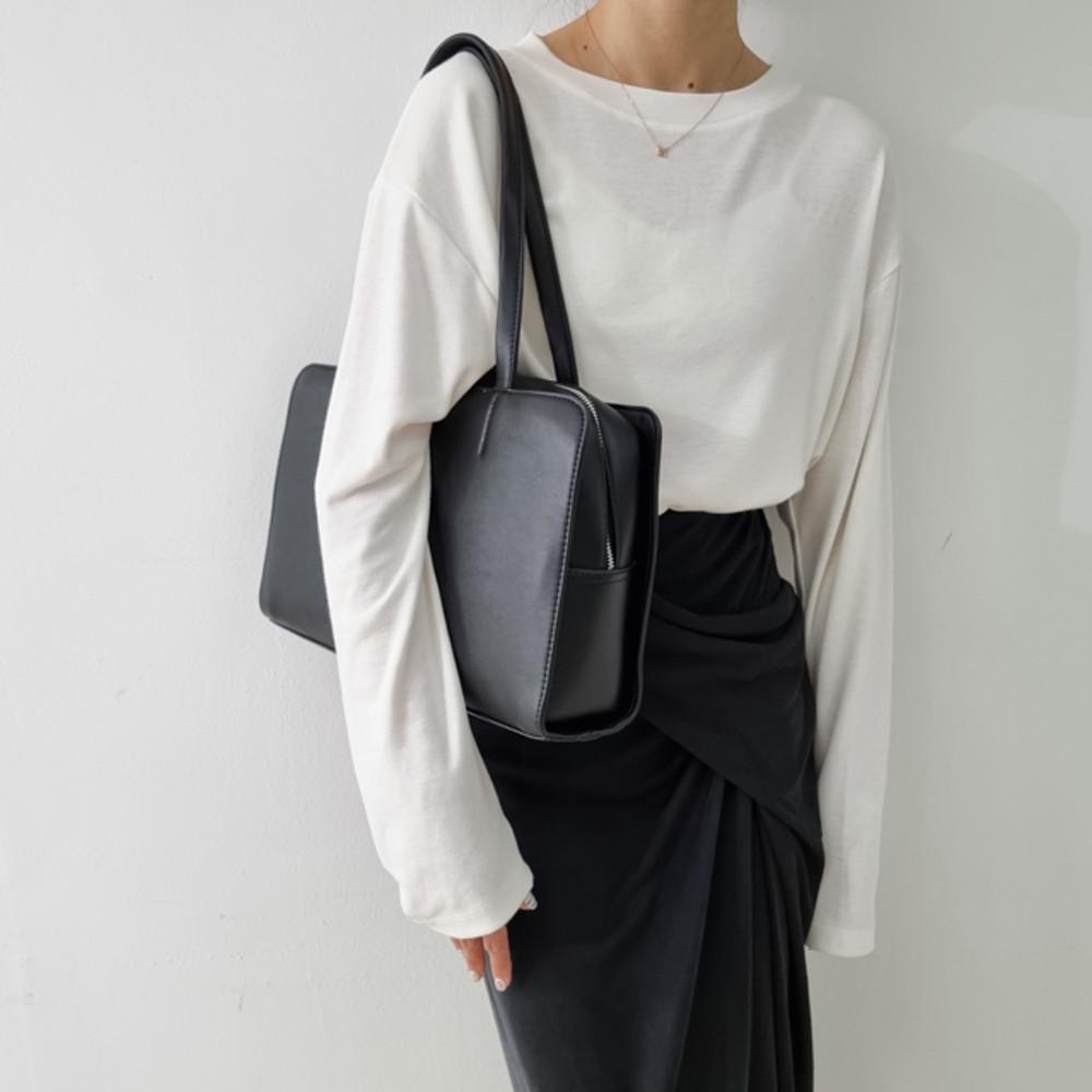 [비건레더]비건 레더 스퀘어 볼링백